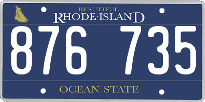 RI license plate 876735