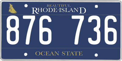 RI license plate 876736