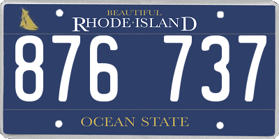 RI license plate 876737