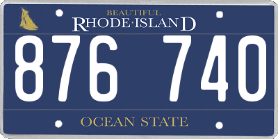RI license plate 876740