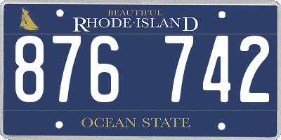 RI license plate 876742