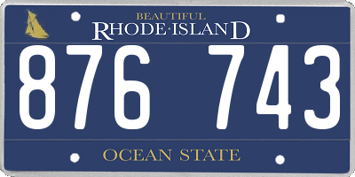 RI license plate 876743