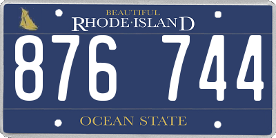 RI license plate 876744