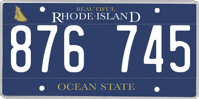 RI license plate 876745