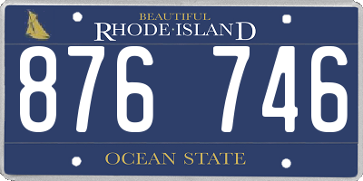 RI license plate 876746