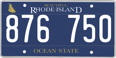 RI license plate 876750