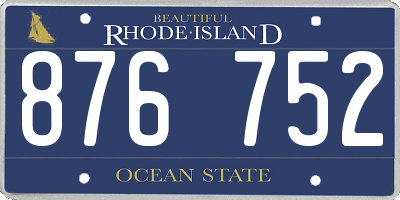 RI license plate 876752