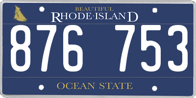 RI license plate 876753