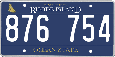 RI license plate 876754
