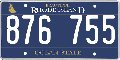 RI license plate 876755