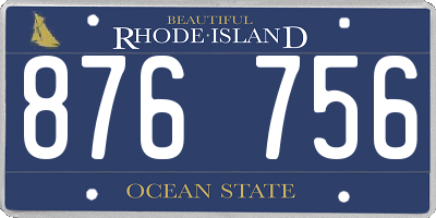 RI license plate 876756