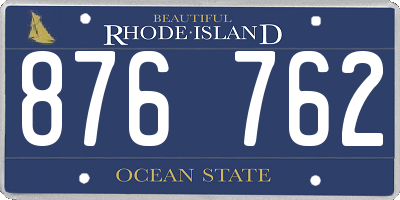 RI license plate 876762
