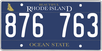 RI license plate 876763