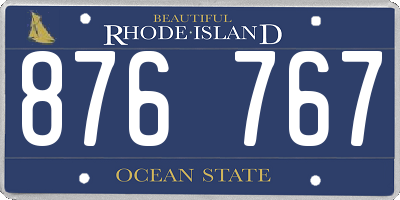 RI license plate 876767
