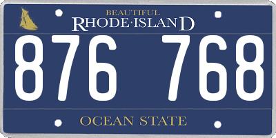 RI license plate 876768