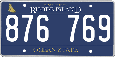 RI license plate 876769