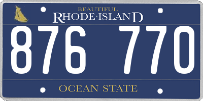 RI license plate 876770