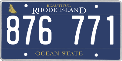 RI license plate 876771