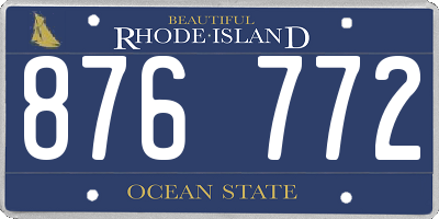 RI license plate 876772