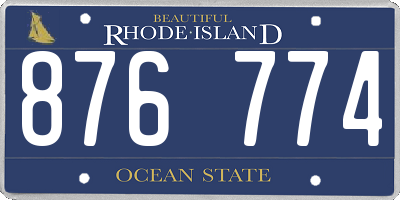 RI license plate 876774