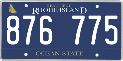 RI license plate 876775