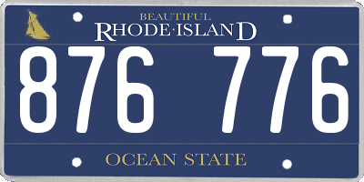 RI license plate 876776