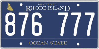 RI license plate 876777