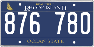 RI license plate 876780