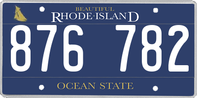 RI license plate 876782