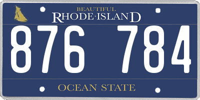 RI license plate 876784