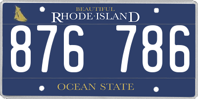 RI license plate 876786
