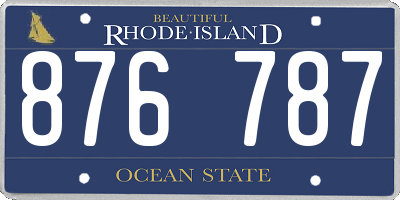 RI license plate 876787