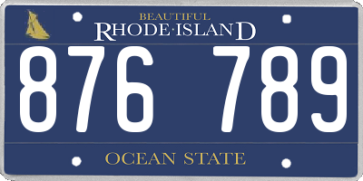 RI license plate 876789