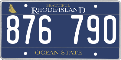 RI license plate 876790