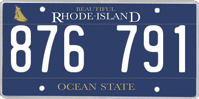 RI license plate 876791