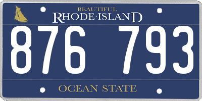 RI license plate 876793