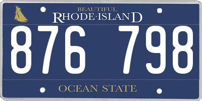 RI license plate 876798