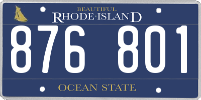 RI license plate 876801