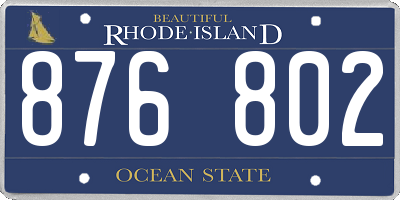 RI license plate 876802