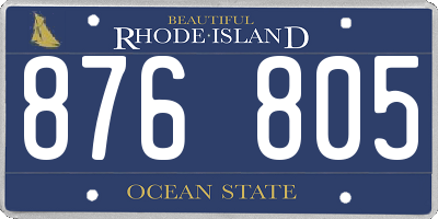 RI license plate 876805
