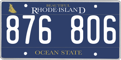 RI license plate 876806