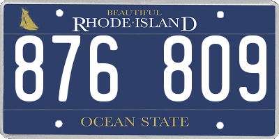 RI license plate 876809