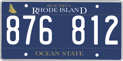 RI license plate 876812