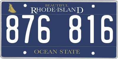 RI license plate 876816