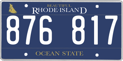 RI license plate 876817