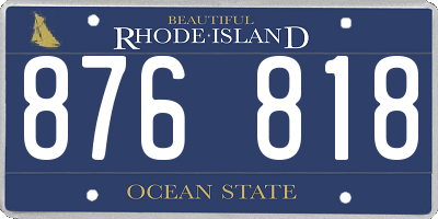 RI license plate 876818