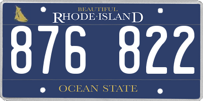 RI license plate 876822
