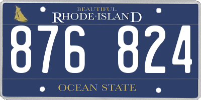 RI license plate 876824