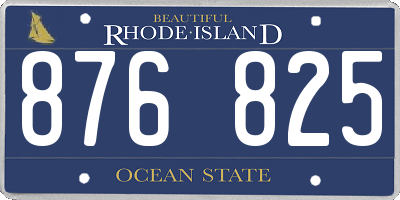 RI license plate 876825