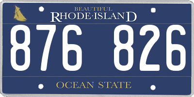 RI license plate 876826